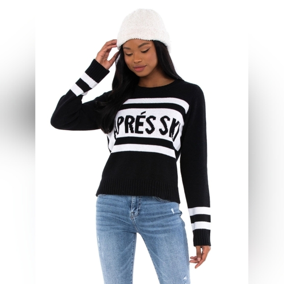 Show Me Your MuMu Sweaters - Show Me Your Mumu "SULLIVAN" SWEATER Black and White Après Ski Sweater